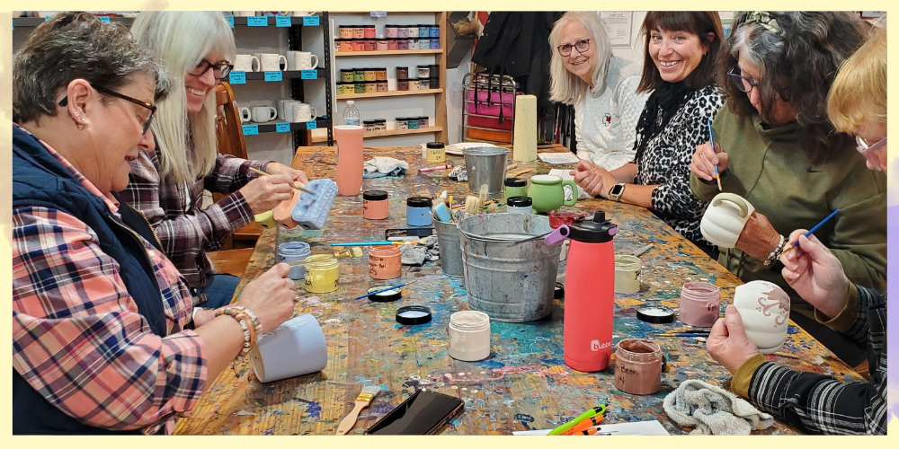 Woman doing ceramics